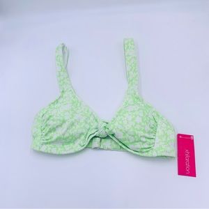 Xhilaration bikini top Floral green and white bikini top New women size M